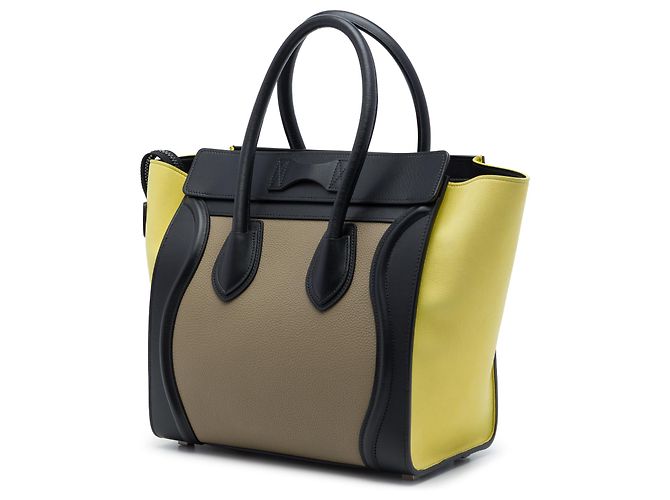 Céline Celine Luggage Tote Micro aus tricolor Leder in Braun Taupe - Ansicht 2