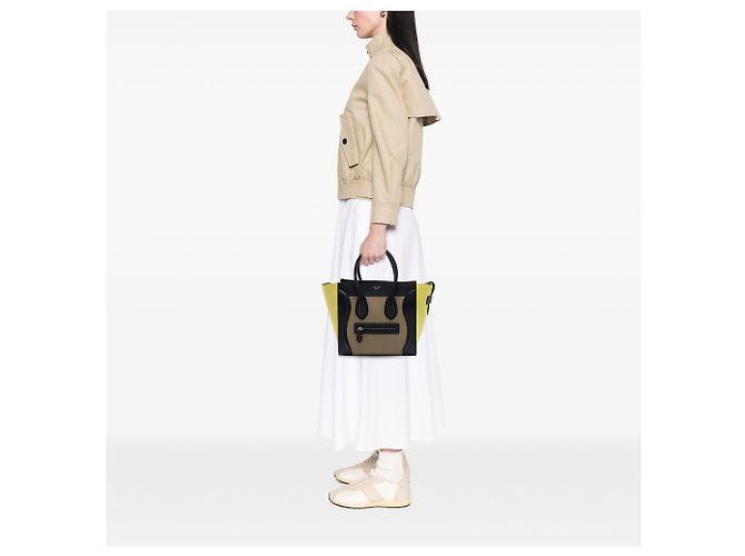 Céline Celine Luggage Tote Micro aus tricolor Leder in Braun Taupe - Ansicht 6