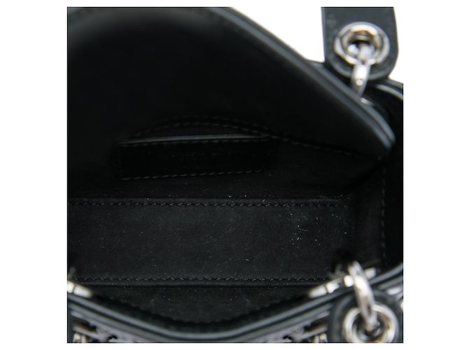 Dior Black Micro Lambskin Cannage Studded Supple Lady Dior Nero - vista 4