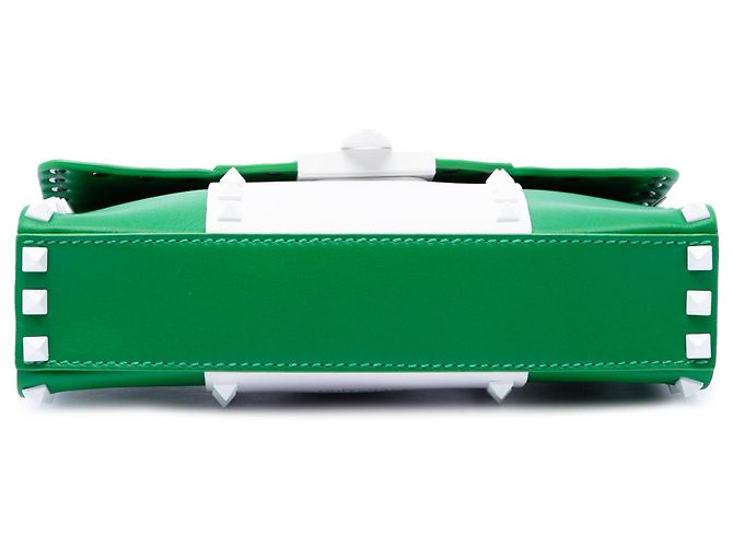Valentino Borsa a Tracolla Rockstud Medium in Pelle Colorblock Bianca con Chiusura - vista 3
