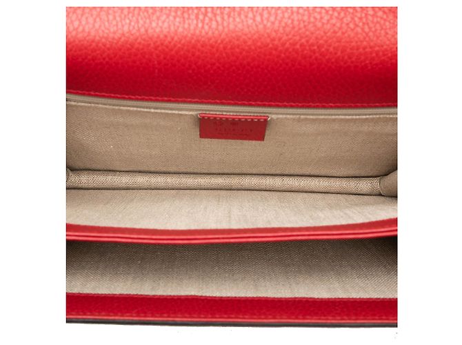 Gucci Interlocking G Crossbody-Tasche aus rotem Dollar-Kalbsleder, Medium - Ansicht 4