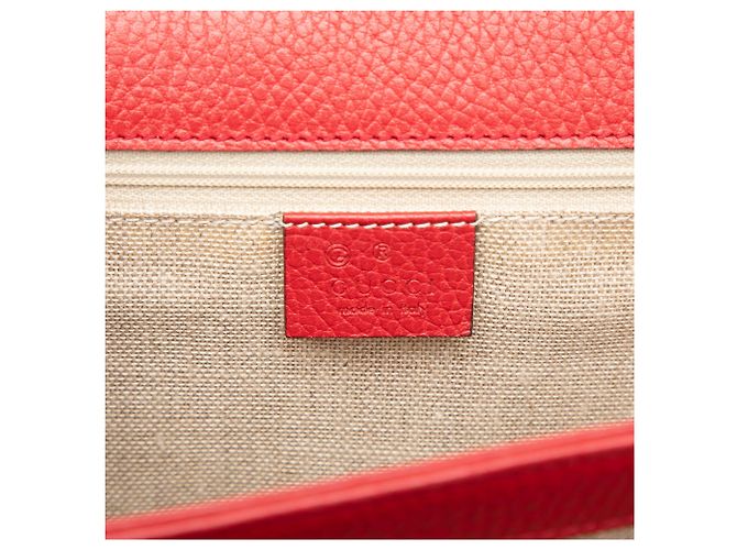 Gucci Interlocking G Crossbody-Tasche aus rotem Dollar-Kalbsleder, Medium - Ansicht 5