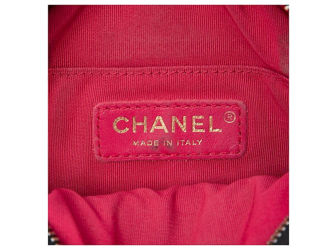 Chanel Black CC gesteppte glänzende Lammleder runde Crossbody-Tasche Schwarz - Ansicht 5