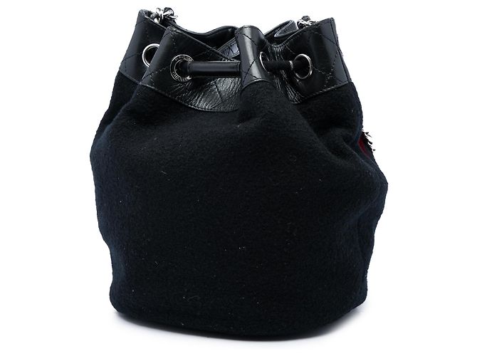 Borsa Bucket Chanel Black Paris Hamburg in lana - vista 2