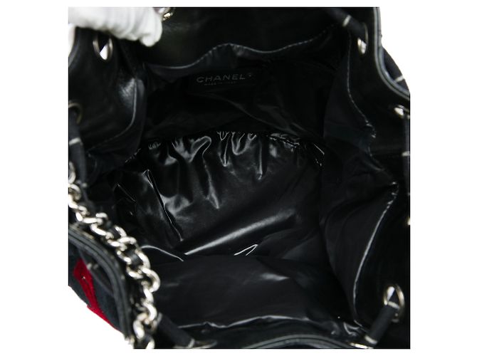Borsa Bucket Chanel Black Paris Hamburg in lana - vista 4