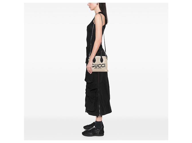 Gucci Beige Medium Canvas Logo Tote - Ansicht 6