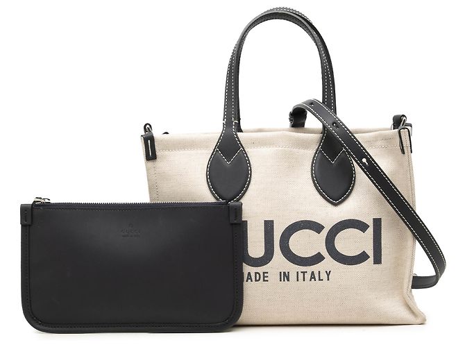 Gucci Beige Medium Canvas Logo Tote - Ansicht 7