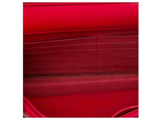 Chanel Red Quilted Patent Coco Boy Wallet On Chain Rosso - vista 4