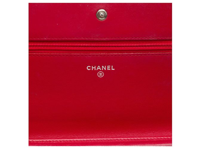 Chanel Red Quilted Patent Coco Boy Wallet On Chain Rosso - vista 5
