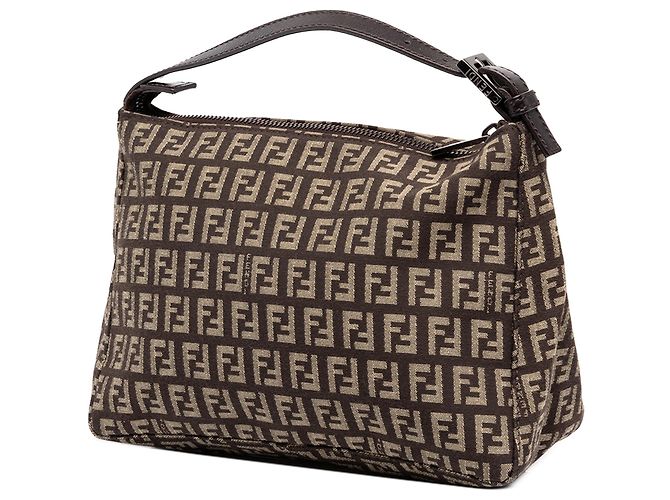 Borsa a mano Fendi in tela Zucchino marrone Marrone scuro - vista 2