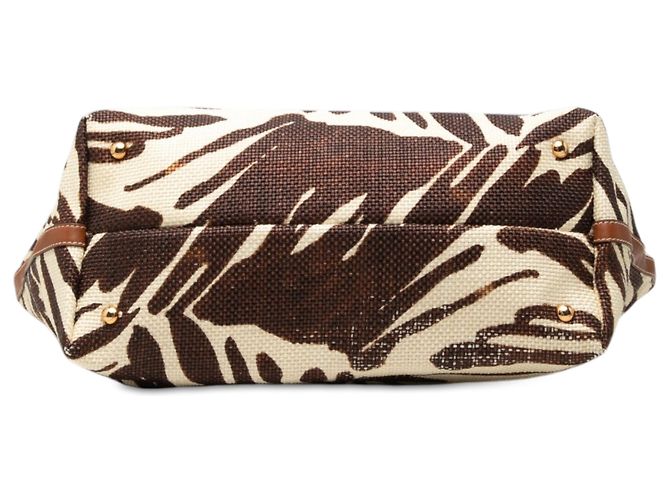 Salvatore Ferragamo Bolso Tote de paja con estampado de cebra marrón Ferragamo - vista 3