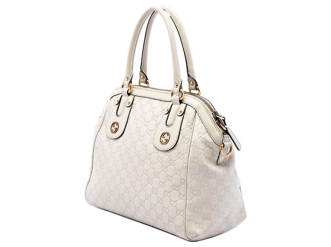 Borsa Satchel Gucci Guccissima Scarlett Media Bianca Bianco Crudo - vista 2
