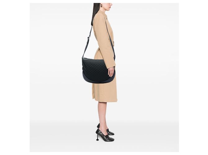 Borsa a tracolla Gucci in nylon GG nero - vista 5
