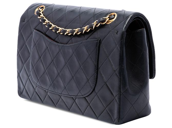 Chanel Black Medium Classic Lambskin Double Flap Negro - vista 2
