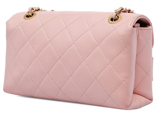 Chanel Pink Small Quilted Calfskin Enchained Flap Rosa - vista 2