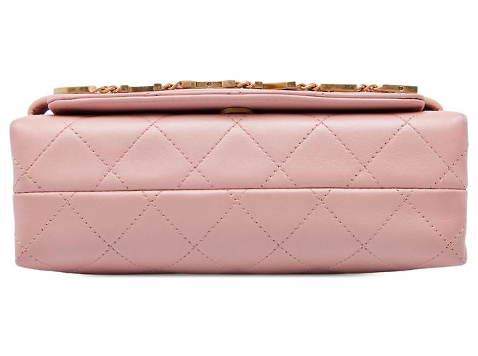 Chanel Pink Small Quilted Calfskin Enchained Flap Rosa - vista 3