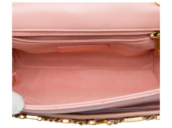 Chanel Pink Small Quilted Calfskin Enchained Flap Rosa - vista 4