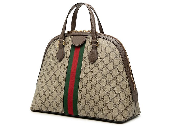 Gucci Beige Medium GG Supreme Ophidia Web Satchel Tasche - Ansicht 2