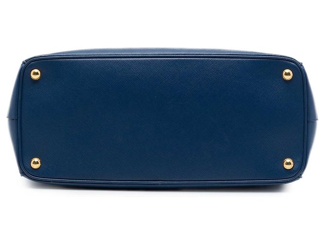 Prada Borsa Tote Galleria Double Zip Large in Saffiano Lux Blu Blu scuro - vista 3