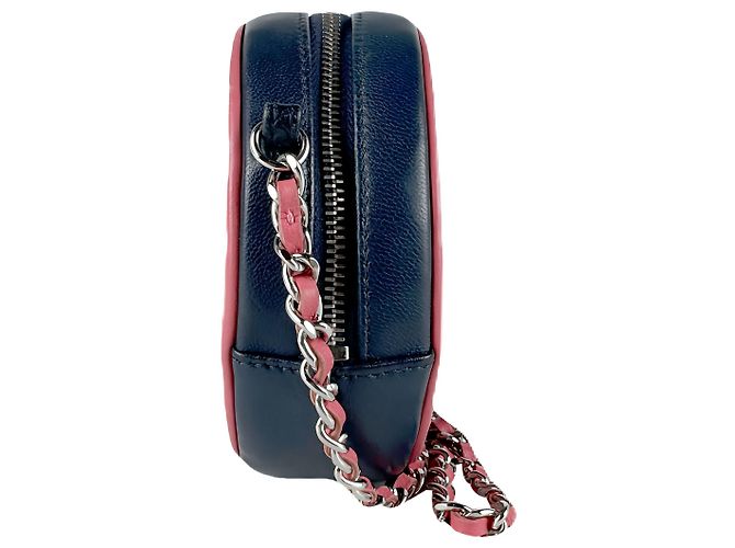 Pochette ronde Chanel Blue Quilted Lambskin Color Pop avec chaîne Bleu Bleu Marine - vue 12