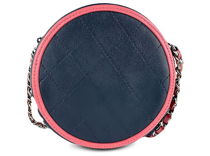 Pochette ronde Chanel Blue Quilted Lambskin Color Pop avec chaîne Bleu Bleu Marine - vue 2