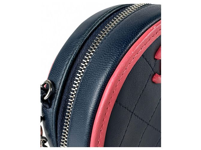 Pochette ronde Chanel Blue Quilted Lambskin Color Pop avec chaîne Bleu Bleu Marine - vue 7