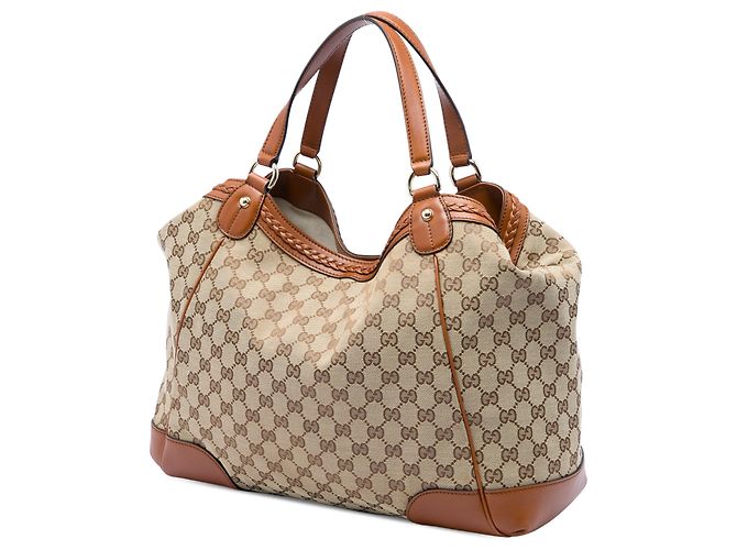 Gucci Brick Lane Tote Medium aus GG Canvas in Beige - Ansicht 2