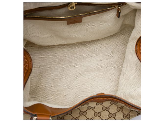 Gucci Brick Lane Tote Medium aus GG Canvas in Beige - Ansicht 4