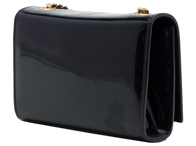 Autre Marque Saint Laurent Black Small Patent Monogram Kate Tassel Crossbody Nero - vista 2