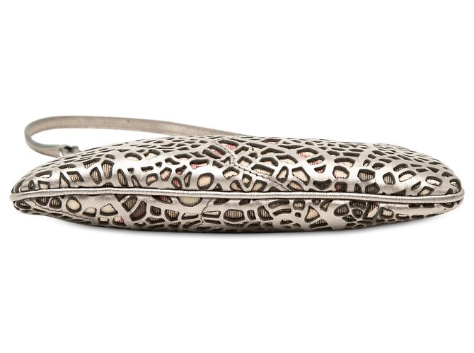Burberry Silver Supernova Check Leder-Pochette mit Cut-Outs Silber - Ansicht 3
