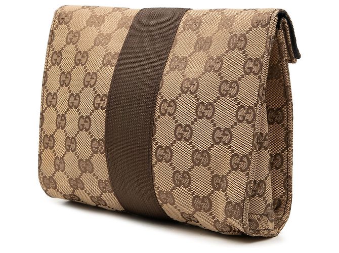 Gucci Clutch aus beigem GG Canvas - Ansicht 2