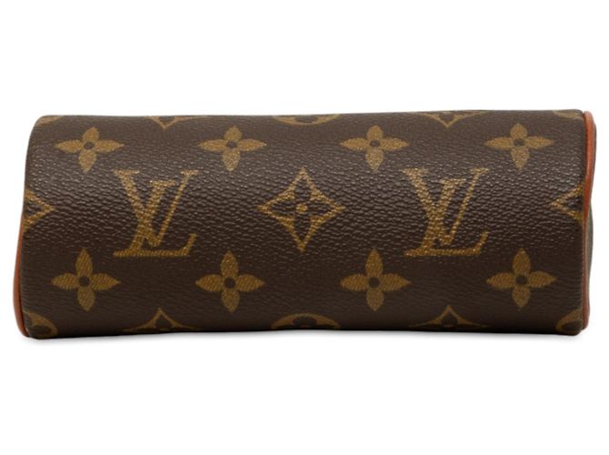 Louis Vuitton Brown Monogram Papillon Pochette Marrone - vista 3