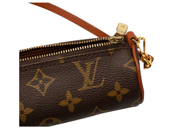 Louis Vuitton Brown Monogram Papillon Pochette Marrone - vista 5