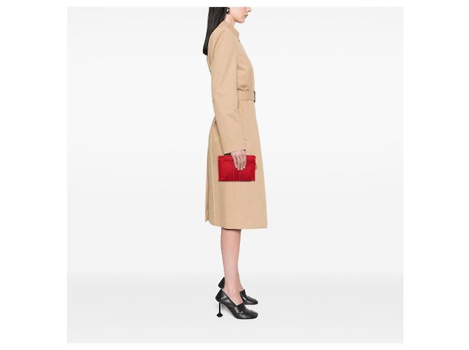Pouch Hermès Red Toile Deauville Rosso - vista 6