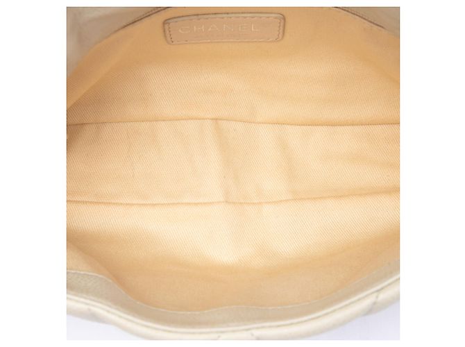 Chanel White Small Glazed Quilted Caviar Nature Flap Cream - view 4