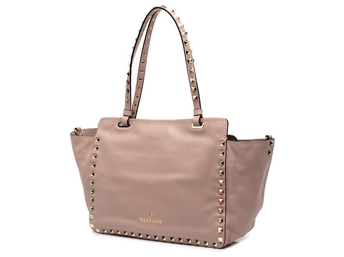 Borsa Satchel Trapeze Rockstud in pelle rosa piccola Valentino - vista 2