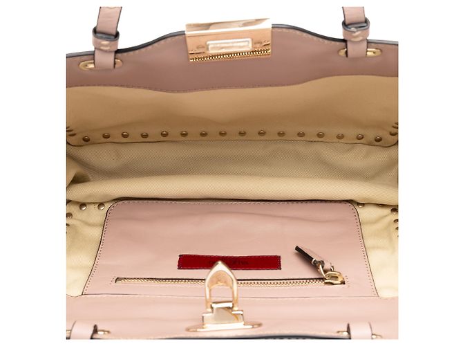 Borsa Satchel Trapeze Rockstud in pelle rosa piccola Valentino - vista 4