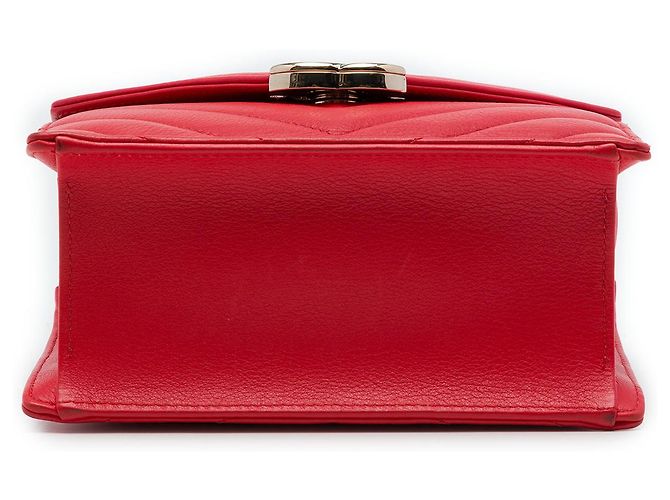Chanel Red Small CC Chevron Calfskin Envelope Flap Rosso - vista 3