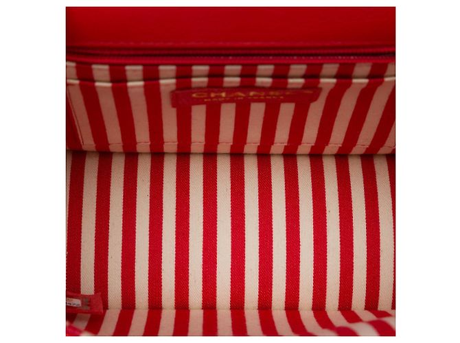 Chanel Red Small CC Chevron Calfskin Envelope Flap Rosso - vista 4