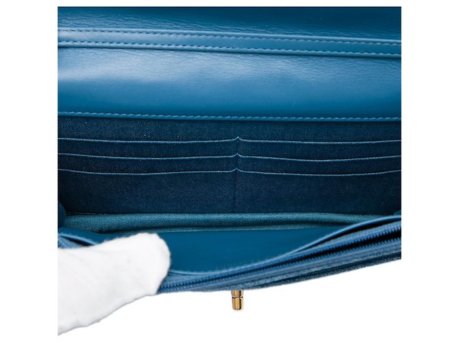 Chanel Blue CC Quilted Denim Pearl Crush Wallet On Chain - vista 4