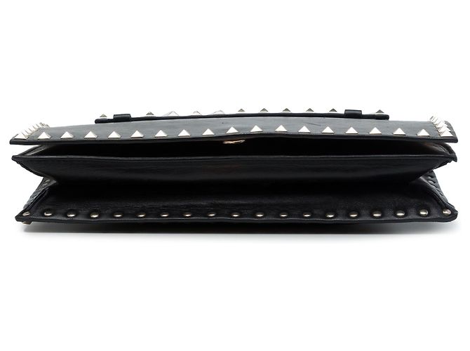 Clutch a patta Rockstud in pelle nera Valentino Nero - vista 3
