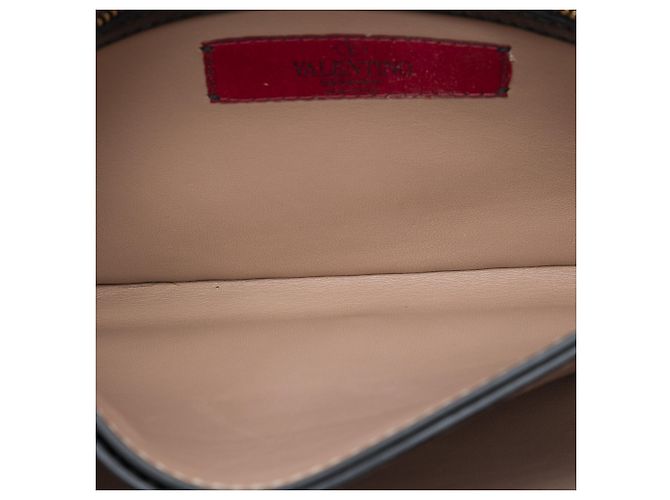 Clutch a patta Rockstud in pelle nera Valentino Nero - vista 4