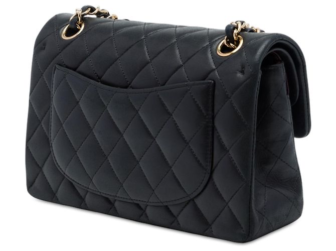 Chanel Black Small Classic Lambskin Double Flap Nero - vista 2