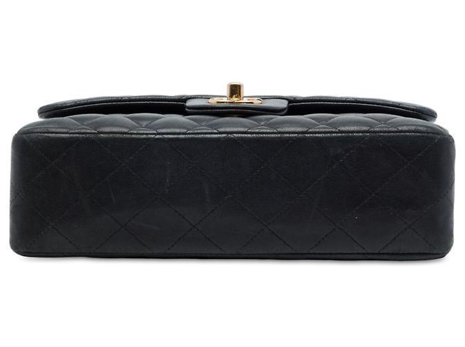 Chanel Black Small Classic Lambskin Double Flap Nero - vista 3