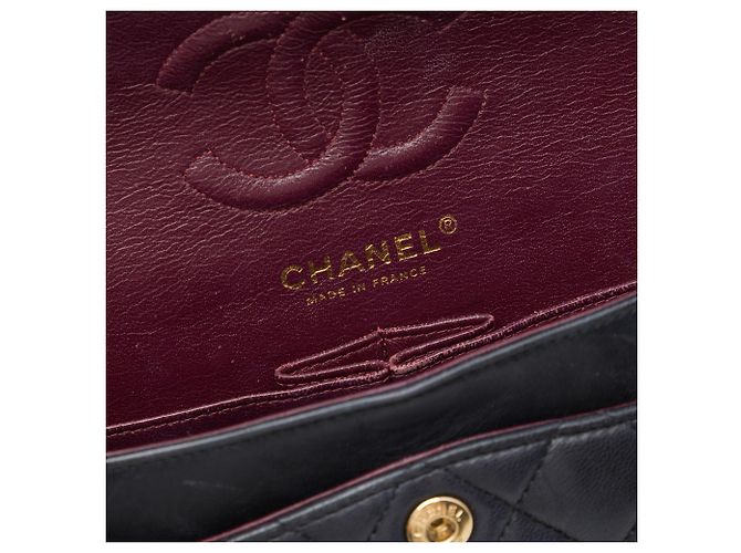 Chanel Black Small Classic Lambskin Double Flap Nero - vista 5
