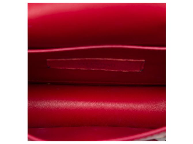 Borsa a tracolla Valentino Rockstud in vitello rosso con patta e fibbia - vista 4
