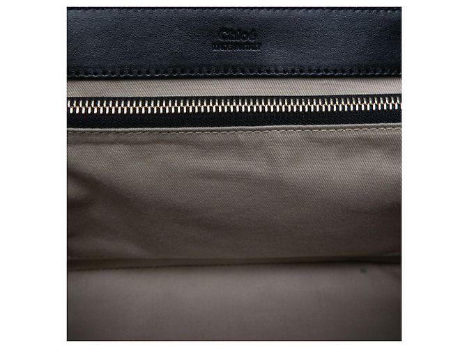 Chloé Borsa Satchel C Double Carry Piccola in Pelle Nera Nero - vista 4
