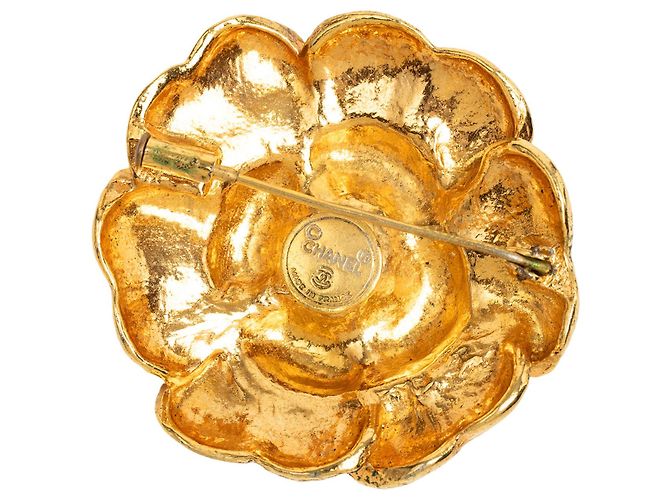 Spilla Camelia Chanel placcata oro dorato D'oro - vista 2
