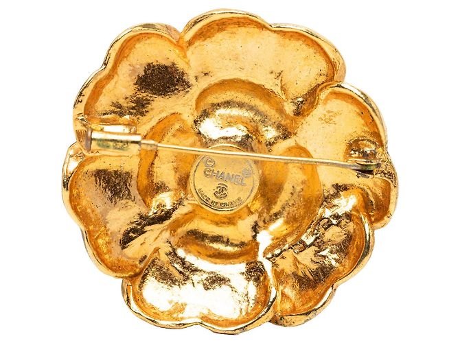 Spilla Camelia Chanel placcata oro dorato D'oro - vista 3
