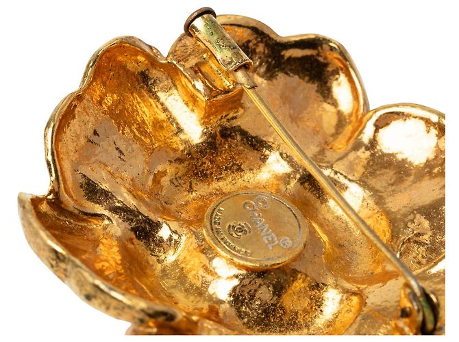 Spilla Camelia Chanel placcata oro dorato D'oro - vista 4